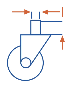 Width x height of stem or hilt