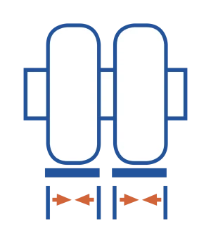 Ancho banda de rodadura rueda doble