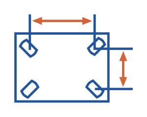 Distance between holes